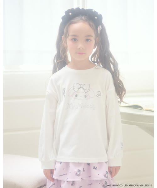 マイメロディ/クロミ】ラインストーン長袖Tシャツ（Tシャツ/カットソー