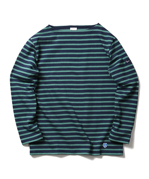 Pilgrim Surf Supply(ピルグリムサーフサプライ)の「ORCIVAL×Pilgrim Surf+Supply / Border T Special (MENS)(Tシャツ/カットソー・メンズ・ホワイト/ネイビー・4/3/5)」の2枚目の写真