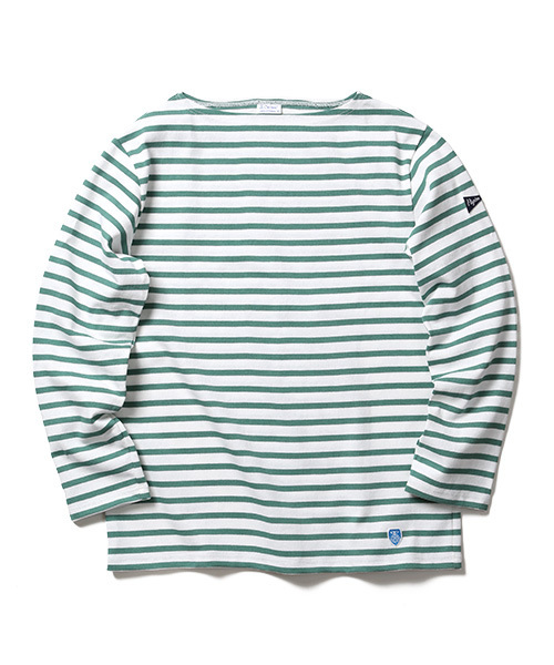 Pilgrim Surf Supply(ピルグリムサーフサプライ)の「ORCIVAL×Pilgrim Surf+Supply / Border T Special (MENS)(Tシャツ/カットソー・メンズ・ホワイト/ネイビー・4/3/5)」の1枚目の写真
