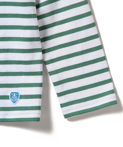 Pilgrim Surf Supply(ピルグリムサーフサプライ)の「ORCIVAL×Pilgrim Surf+Supply / Border T Special (MENS)(Tシャツ/カットソー・メンズ・ホワイト/ネイビー・4/3/5)」の5枚目の写真