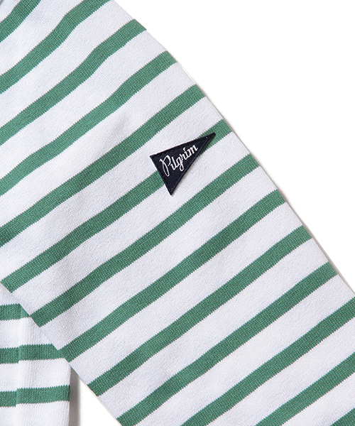 Pilgrim Surf Supply(ピルグリムサーフサプライ)の「ORCIVAL×Pilgrim Surf+Supply / Border T Special (MENS)(Tシャツ/カットソー・メンズ・ホワイト/ネイビー・4/3/5)」の7枚目の写真