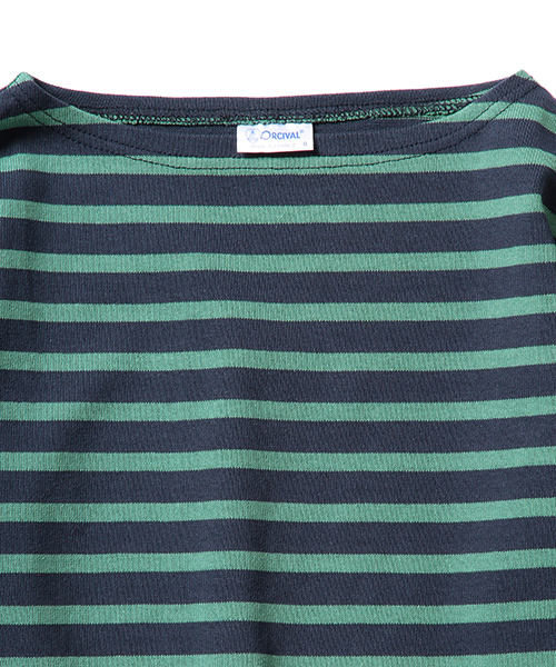 Pilgrim Surf Supply(ピルグリムサーフサプライ)の「ORCIVAL×Pilgrim Surf+Supply / Border T Special (MENS)(Tシャツ/カットソー・メンズ・ホワイト/ネイビー・4/3/5)」の9枚目の写真