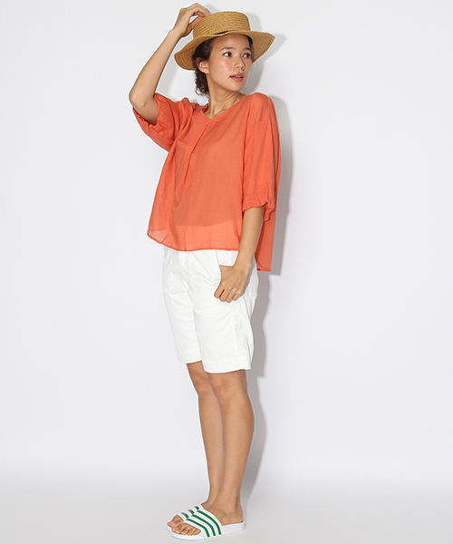 niko and...（ニコアンド）の「ベイカーショートパンツ【niko and ...】（その他パンツ・レディース・ネイビー/ホワイト・3/2）」の15枚目の写真