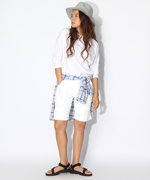 niko and...（ニコアンド）の「ベイカーショートパンツ【niko and ...】（その他パンツ・レディース・ネイビー/ホワイト・3/2）」の16枚目の写真