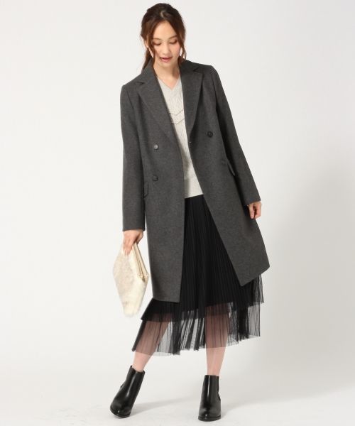 GLOBAL WORK（グローバルワーク）の「【洗えるニット】14ゲージコットンカシミヤケーブルVプルオーバー/719926（ニット/セーター・レディース・ネイビー/ホワイト/ブラウン/グレー・SMALL/LARGE/MEDIUM）」の9枚目の写真