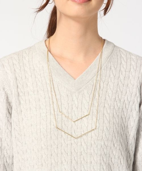 GLOBAL WORK（グローバルワーク）の「【洗えるニット】14ゲージコットンカシミヤケーブルVプルオーバー/719926（ニット/セーター・レディース・ネイビー/ホワイト/ブラウン/グレー・SMALL/LARGE/MEDIUM）」の13枚目の写真