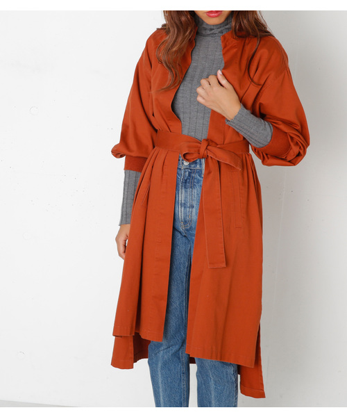 SLY(スライ)の「LONG BZ GOWN(ミリタリージャケット・レディース・ダークオレンジ/ブラック/カーキ・1/0)」の9枚目の写真
