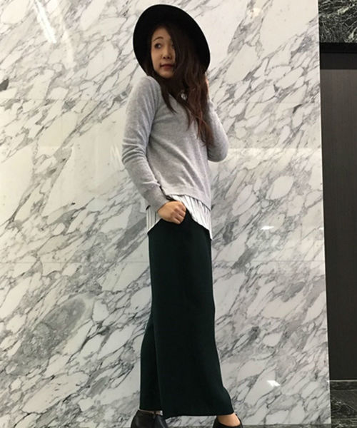 22 OCTOBRE（ヴァンドゥ－オクトーブル）の「シャツドッキングニット（ニット/セーター・レディース・グリーン/グレー/ブルー・2）」の2枚目の写真