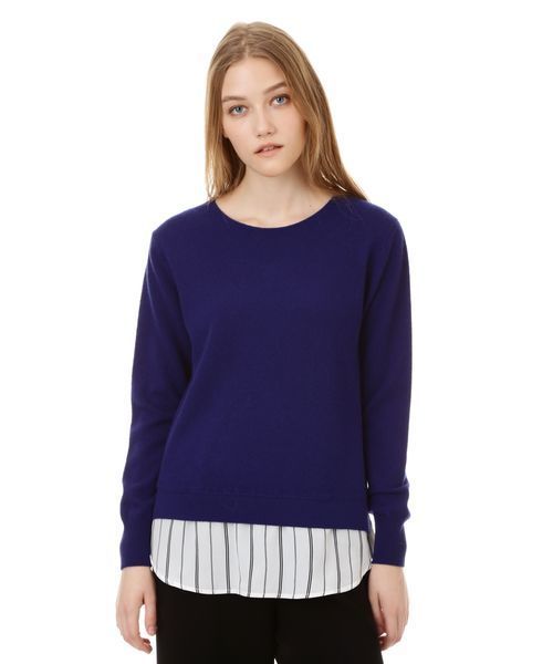 22 OCTOBRE（ヴァンドゥ－オクトーブル）の「シャツドッキングニット（ニット/セーター・レディース・グリーン/グレー/ブルー・2）」の3枚目の写真