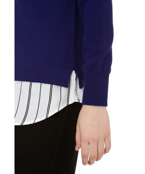 22 OCTOBRE（ヴァンドゥ－オクトーブル）の「シャツドッキングニット（ニット/セーター・レディース・グリーン/グレー/ブルー・2）」の6枚目の写真