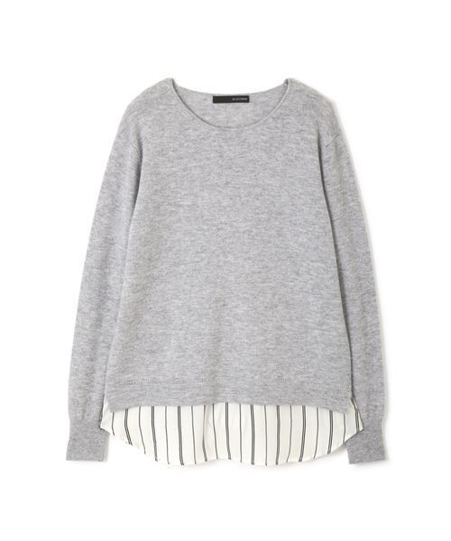 22 OCTOBRE（ヴァンドゥ－オクトーブル）の「シャツドッキングニット（ニット/セーター・レディース・グリーン/グレー/ブルー・2）」の12枚目の写真