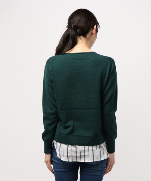 22 OCTOBRE（ヴァンドゥ－オクトーブル）の「シャツドッキングニット（ニット/セーター・レディース・グリーン/グレー/ブルー・2）」の13枚目の写真