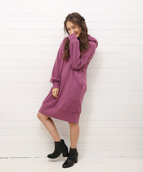 one after another NICE CLAUP（ワンアフターアナザーナイスクラップ）の「パーカーワンピース（ワンピース・レディース・スモークピンク/トップグレー/チャコールグレー・FREE）」の11枚目の写真