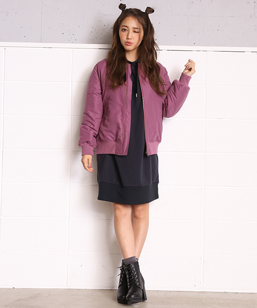 one after another NICE CLAUP（ワンアフターアナザーナイスクラップ）の「パーカーワンピース（ワンピース・レディース・スモークピンク/トップグレー/チャコールグレー・FREE）」の6枚目の写真