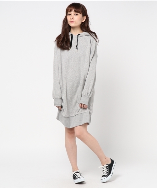 one after another NICE CLAUP（ワンアフターアナザーナイスクラップ）の「パーカーワンピース（ワンピース・レディース・スモークピンク/トップグレー/チャコールグレー・FREE）」の17枚目の写真