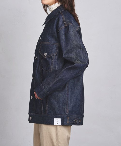 UNITED ARROWS（ユナイテッドアローズ）の「＜HYKE（ハイク）＞ビック デニムジャケット TYPE3 ■■■◆（デニムジャケット・レディース・ネイビー・1/2）」の4枚目の写真
