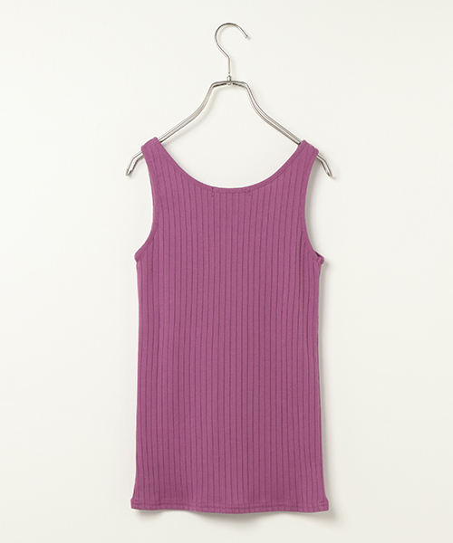 VENCEEXCHANGE（ヴァンスエクスチェンジ）の「ワイドリブヘンリーネックタンクトップ（タンクトップ・レディース・オフホワイト/グレー/パープル/ブラック/オリーブ/オレンジ・MEDIUM）」の10枚目の写真