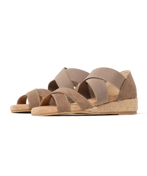 LUGG NAGG(ラグナグ)の「クロスゴムウェッジサンダル【LUGG NAGG SHOES SELECT/ ラグナグシューズセレクト】(サンダル・レディース・ブラック/ベージュ/ライトインディゴブルー/グレー/ダークインディゴブルー/ブラウン系その他/マスタード・23.5/24/24.5/23/24.0cm/23.5cm/23.0cm/24.5cm)」の5枚目の写真