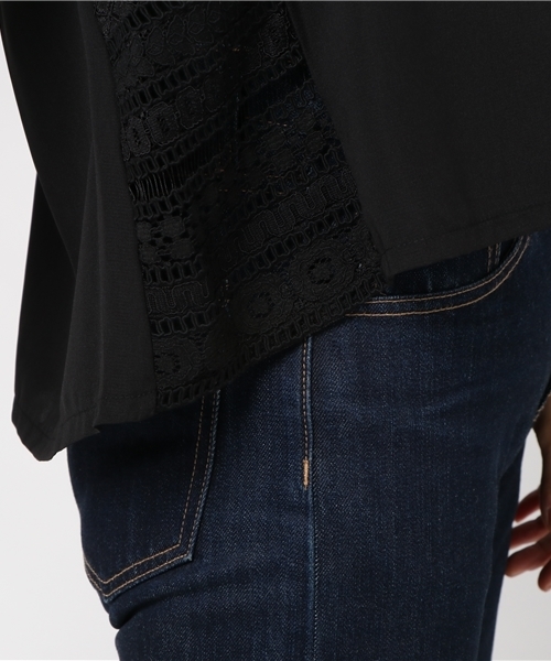 INTERPLANET（インタープラネット）の「フリンジレース切替ブラウス（シャツ/ブラウス・レディース・オフホワイト/ブラック・FREE）」の8枚目の写真