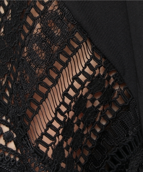 INTERPLANET（インタープラネット）の「フリンジレース切替ブラウス（シャツ/ブラウス・レディース・オフホワイト/ブラック・FREE）」の9枚目の写真