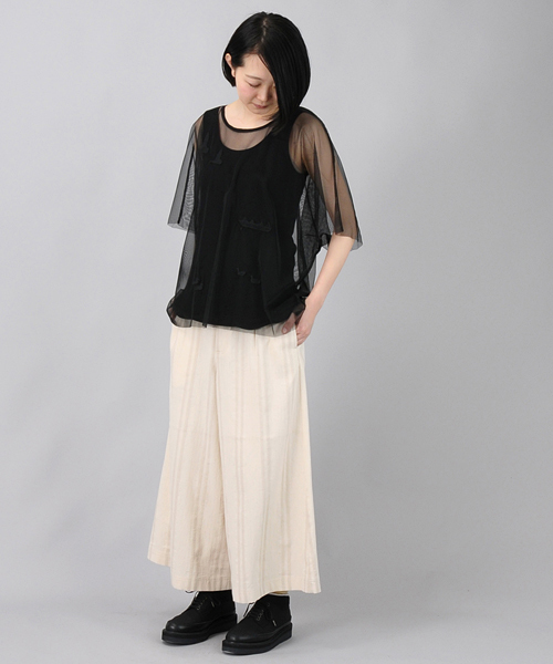 Ne-net（ネネット）の「S へリンボンストライプ（その他パンツ・レディース・ブラック/オフホワイト・02/01）」の3枚目の写真