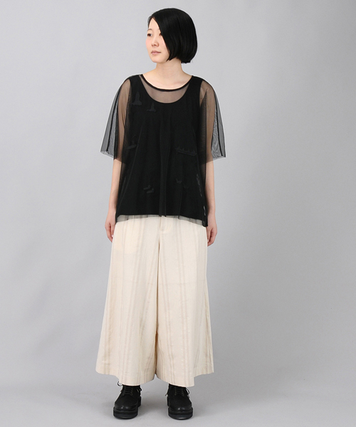 Ne-net（ネネット）の「S へリンボンストライプ（その他パンツ・レディース・ブラック/オフホワイト・02/01）」の4枚目の写真