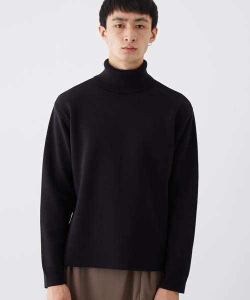 STUDIOUS（ステュディオス）の「ミラノリブサイドスリットタートルネックニット（ニット/セーター・メンズ・ホワイト/ブラック/ブルー/ダークグレー・1/2/3）」の5枚目の写真