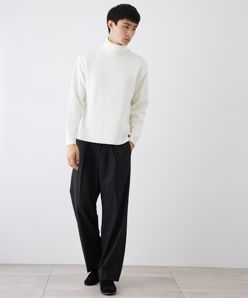 STUDIOUS（ステュディオス）の「ミラノリブサイドスリットタートルネックニット（ニット/セーター・メンズ・ホワイト/ブラック/ブルー/ダークグレー・1/2/3）」の9枚目の写真