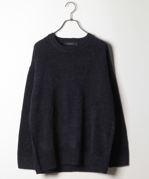 RAGEBLUE（レイジブルー）の「モールヤーンニットクルー/783104（ニット/セーター・メンズ・ベージュ/ネイビー/ピンク/グリーン/ホワイト・SMALL/MEDIUM/LARGE）」の4枚目の写真