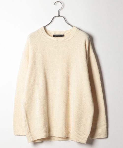 RAGEBLUE（レイジブルー）の「モールヤーンニットクルー/783104（ニット/セーター・メンズ・ベージュ/ネイビー/ピンク/グリーン/ホワイト・SMALL/MEDIUM/LARGE）」の2枚目の写真