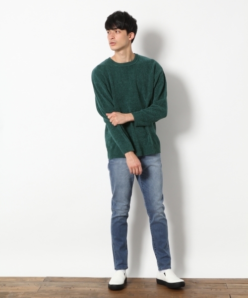 RAGEBLUE（レイジブルー）の「モールヤーンニットクルー/783104（ニット/セーター・メンズ・ベージュ/ネイビー/ピンク/グリーン/ホワイト・SMALL/MEDIUM/LARGE）」の6枚目の写真