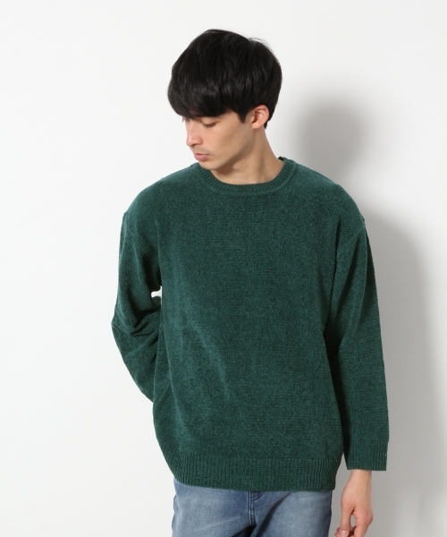 RAGEBLUE（レイジブルー）の「モールヤーンニットクルー/783104（ニット/セーター・メンズ・ベージュ/ネイビー/ピンク/グリーン/ホワイト・SMALL/MEDIUM/LARGE）」の7枚目の写真