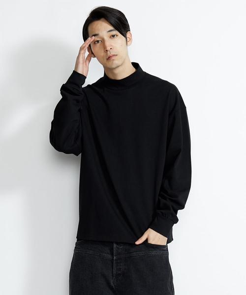 EN ROUTE（アンルート）の「＜EN ROUTE＞モックネック ルーズフィット ロングスリーブT（Tシャツ/カットソー・メンズ・ホワイト/ブラック・3/2/1）」の2枚目の写真