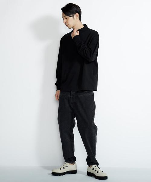 EN ROUTE（アンルート）の「＜EN ROUTE＞モックネック ルーズフィット ロングスリーブT（Tシャツ/カットソー・メンズ・ホワイト/ブラック・3/2/1）」の13枚目の写真