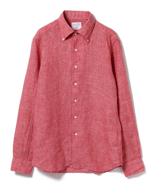 BRILLA per il gusto（ブリッラペルイルグースト）の「◎Brilla per il gusto / リネン1ピースボタンダウンシャツ（ALBINI fabric）（シャツ/ブラウス・メンズ・ホワイト/レッド/ブルー/ブルー系その他4・LARGE/MEDIUM/SMALL/X-LARGE/X-SMALL）」の18枚目の写真