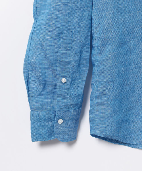 BRILLA per il gusto（ブリッラペルイルグースト）の「◎Brilla per il gusto / リネン1ピースボタンダウンシャツ（ALBINI fabric）（シャツ/ブラウス・メンズ・ホワイト/レッド/ブルー/ブルー系その他4・LARGE/MEDIUM/SMALL/X-LARGE/X-SMALL）」の12枚目の写真
