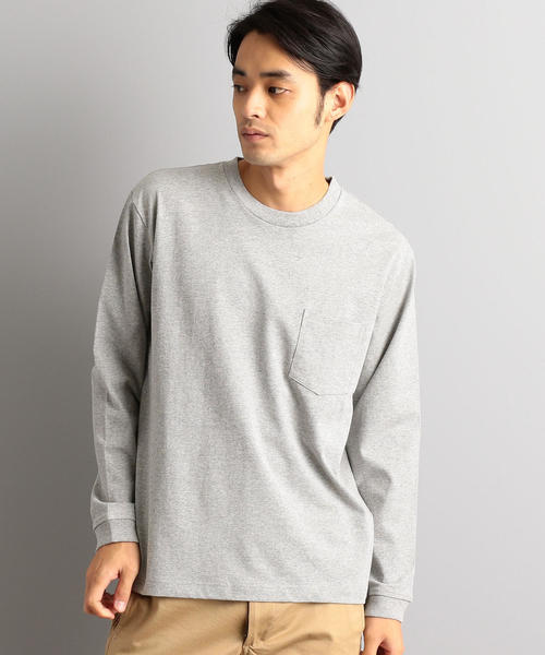 green label relaxing（グリーンレーベルリラクシング）の「SC ヘビーウェイト クルーネック LS カットソー（Tシャツ/カットソー・メンズ・ライラック/ネイビー/オレンジ/ホワイト/グレー・SMALL/MEDIUM/X-LARGE/LARGE）」の3枚目の写真