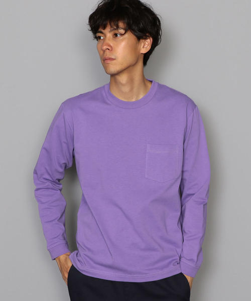 green label relaxing（グリーンレーベルリラクシング）の「SC ヘビーウェイト クルーネック LS カットソー（Tシャツ/カットソー・メンズ・ライラック/ネイビー/オレンジ/ホワイト/グレー・SMALL/MEDIUM/X-LARGE/LARGE）」の4枚目の写真