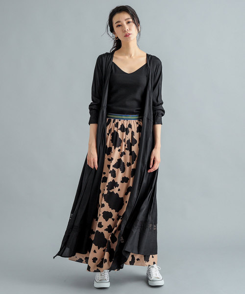 RIVE DROITE（リヴドロワ）の「ポニープリントマキシスカート（スカート・レディース・アイボリー/ベージュ・36/38）」の9枚目の写真