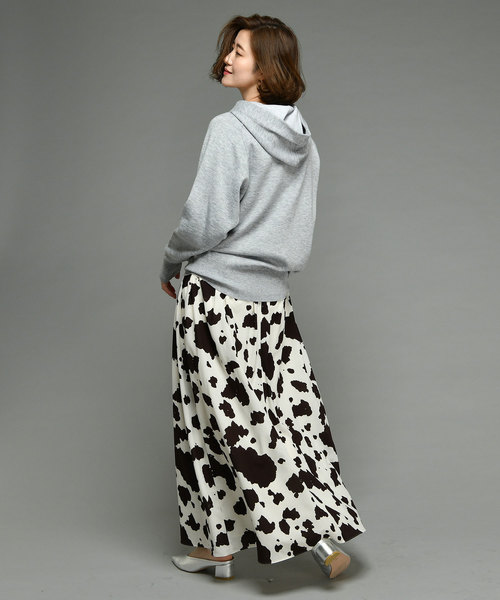 RIVE DROITE（リヴドロワ）の「ポニープリントマキシスカート（スカート・レディース・アイボリー/ベージュ・36/38）」の10枚目の写真