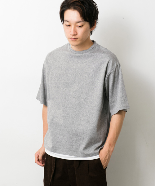 ITEMS URBANRESEARCH（アイテムズ アーバンリサーチ）の「フェイクレイヤードビックTシャツ（Tシャツ/カットソー・メンズ・ブラック/グレー/オフホワイト/グリーン・40/38）」の3枚目の写真