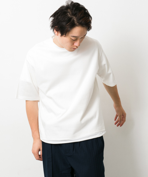ITEMS URBANRESEARCH（アイテムズ アーバンリサーチ）の「フェイクレイヤードビックTシャツ（Tシャツ/カットソー・メンズ・ブラック/グレー/オフホワイト/グリーン・40/38）」の10枚目の写真