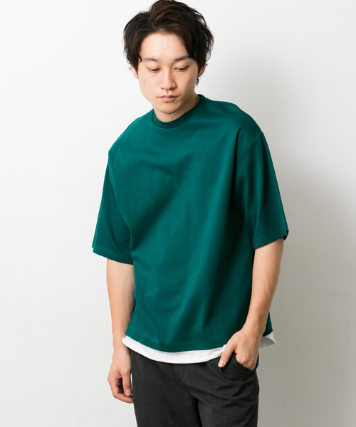ITEMS URBANRESEARCH（アイテムズ アーバンリサーチ）の「フェイクレイヤードビックTシャツ（Tシャツ/カットソー・メンズ・ブラック/グレー/オフホワイト/グリーン・40/38）」の14枚目の写真