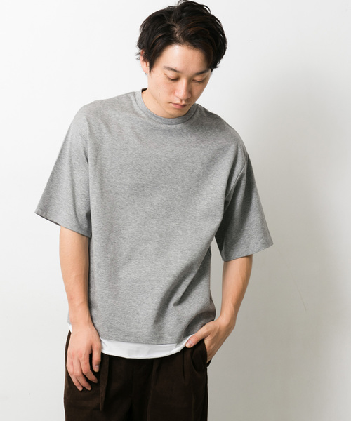 ITEMS URBANRESEARCH（アイテムズ アーバンリサーチ）の「フェイクレイヤードビックTシャツ（Tシャツ/カットソー・メンズ・ブラック/グレー/オフホワイト/グリーン・40/38）」の13枚目の写真