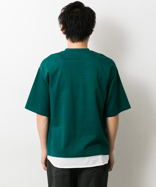 ITEMS URBANRESEARCH（アイテムズ アーバンリサーチ）の「フェイクレイヤードビックTシャツ（Tシャツ/カットソー・メンズ・ブラック/グレー/オフホワイト/グリーン・40/38）」の22枚目の写真