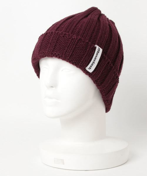 MANASTASH(マナスタッシュ)の「MANASTASH/マナスタッシュ 90's LOGO BEANIE(ニットキャップ/ビーニー・メンズ・ブラック/パープル/杢グレー/ベージュ/ホワイト/ボルドー・FREE)」の6枚目の写真