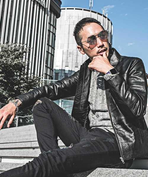 JOKER(ジョーカー)の「リサイクルレザージャケット メンズ 本革 レザージャケット アウター スイングトップ(ライダースジャケット・メンズ・ブラック・S/M/L/XL)」の6枚目の写真