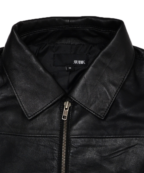 Preston & York 黒レザー　スイングトップジャケット　本革 Preston & York 黒レザー スイングトップジャケット 本革