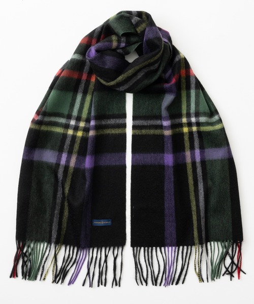 Jubilee Fabric（ジュビリーファブリック）の「ピュアカシミヤ100% 中判ストールマフラー（ストール/ショール・レディース・ブラック/グレー/キャメル/グレイッシュベージュ/ブルー/ナチュラル/ラベンダー/グリーン系その他/イエロー/ブラック×パープル/グリーン/ピンク・FREE）」の13枚目の写真