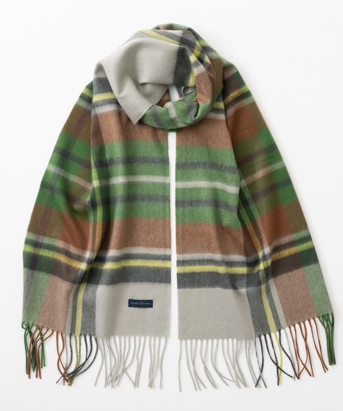 Jubilee Fabric（ジュビリーファブリック）の「ピュアカシミヤ100% 中判ストールマフラー（ストール/ショール・レディース・ブラック/グレー/キャメル/グレイッシュベージュ/ブルー/ナチュラル/ラベンダー/グリーン系その他/イエロー/ブラック×パープル/グリーン/ピンク・FREE）」の14枚目の写真